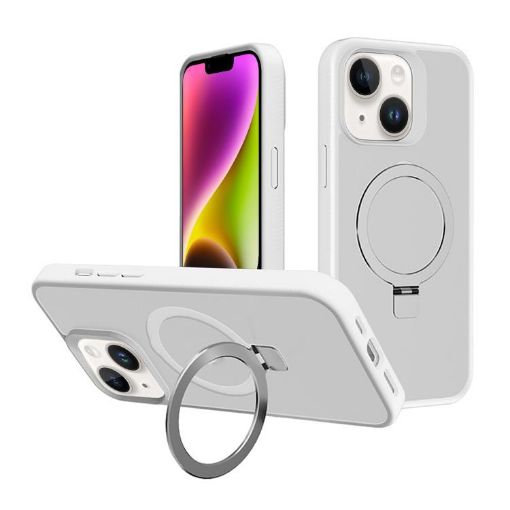 iPhone 14 Plus Kalebol Frosted MagSafe White PC Phone Case - 1