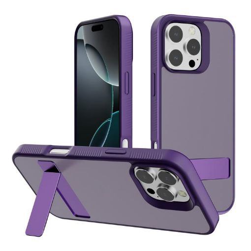 Kalebol Frosted Holder Case for iPhone 16 Pro (Dark Purple) - 1