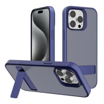 iPhone 15 Pro Kalebol Frosted Royal Blue Hybrid Phone Case - 1