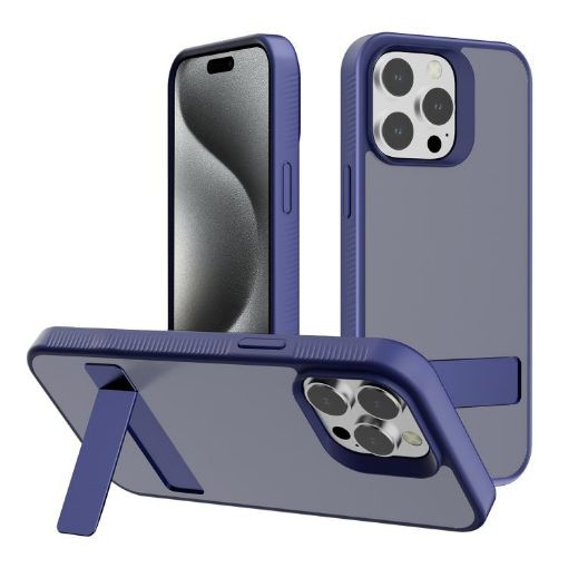 iPhone 15 Pro Kalebol Frosted Royal Blue Hybrid Phone Case - 1