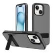 iPhone 15 Kalebol Frosted Holder Hybrid TPU Case (Black) - 1