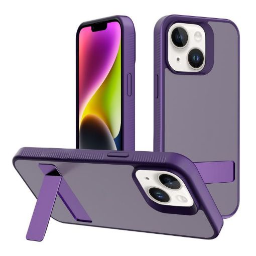 iPhone 14 Plus Dark Purple Kalebol Frosted Holder Case - 1