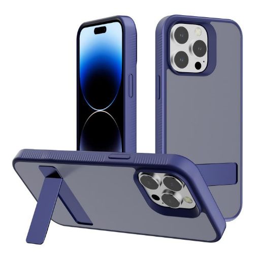 iPhone 14 Pro Kalebol Royal Blue Holder Hybrid TPU Case - 1