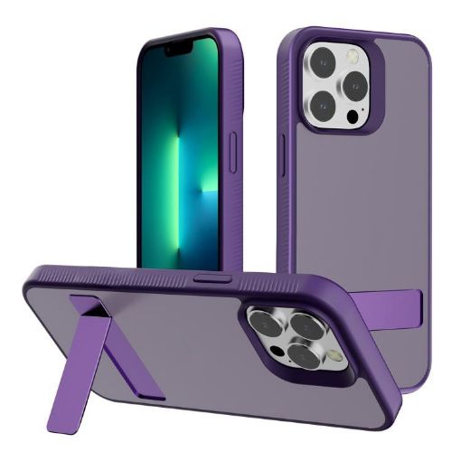 iPhone 13 Pro Max Kalebol Frosted Holder Case (Dark Purple) - 1
