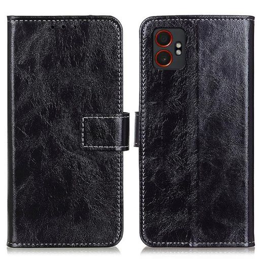 Samsung Galaxy XCover7 Pro Crazy Horse Leather Case (Black) - 1