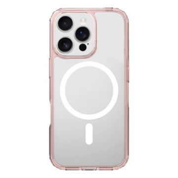 iPhone 16 Pro Max Pink Clear MagSafe Shockproof Phone Case - 1