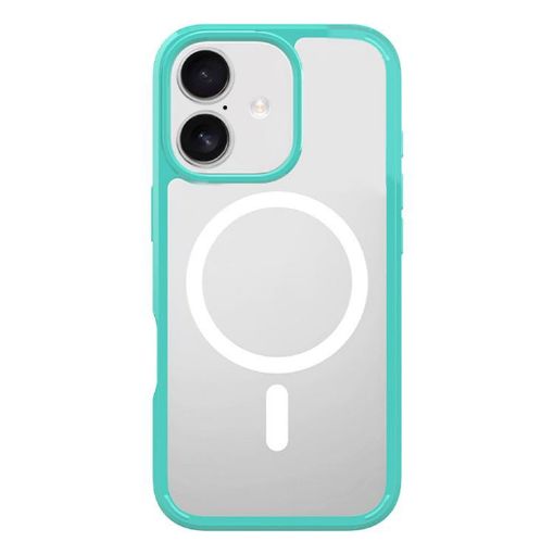 Clear Shockproof MagSafe Phone Case for iPhone 16 (Green) - 1