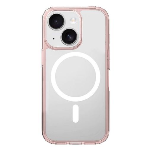 iPhone 15 Clear MagSafe Shockproof Case Pink - Kalebol Hybrid TPU - 1