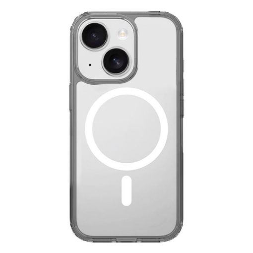 iPhone 15 Clear MagSafe Shockproof Case - Grey Kalebol Hybrid TPU - 1