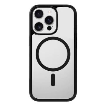 iPhone 13 Pro Clear MagSafe Shockproof Case Black by Kalebol - 1