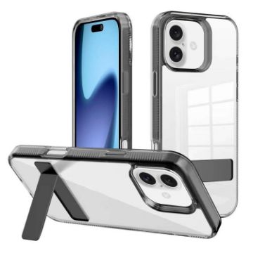 Kalebol Holder Clear Acrylic TPU Phone Case Black for iPhone 17 - 1