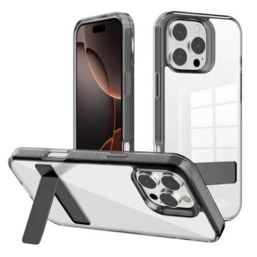 iPhone 16 Pro Black Acrylic TPU Case - Kalebol Holder Clear - 1
