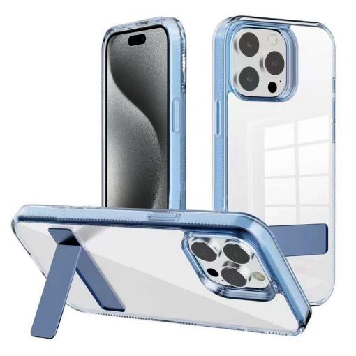 iPhone 15 Pro Blue Clear Acrylic Kalebol TPU Phone Case Holder - 1