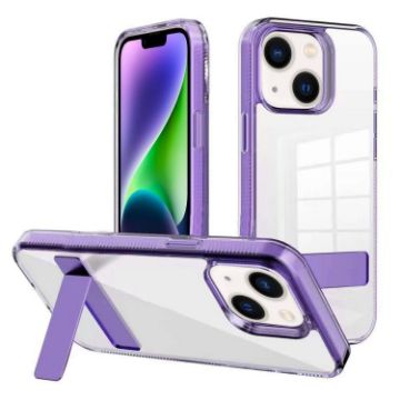 iPhone 14 Plus Kalebol Clear Acrylic TPU Case (Purple Holder) - 1