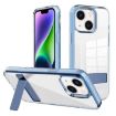 iPhone 14 Kalebol Holder Clear Acrylic TPU Case - Blue - 1