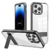 iPhone 14 Pro Clear Acrylic Hybrid TPU Holder Case (Black) - 1