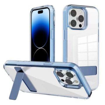 iPhone 14 Pro Kalebol Holder Clear Acrylic TPU Case (Blue) - 1