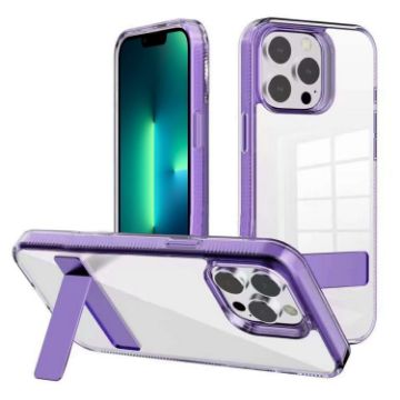 iPhone 13 Pro Max Clear Acrylic TPU Case (Purple) - Kalebol Holder - 1