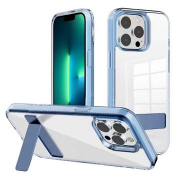 iPhone 13 Pro Clear Acrylic TPU Case Blue - Kalebol Holder - 1