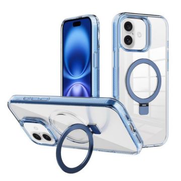 iPhone 16 Plus Kalebol MagSafe Clear TPU Case (Blue) - 1