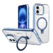 iPhone 16 Kalebol MagSafe Holder Clear TPU Phone Case (Blue) - 1