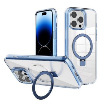 iPhone 14 Pro Kalebol MagSafe Clear TPU Case (Blue) - 1