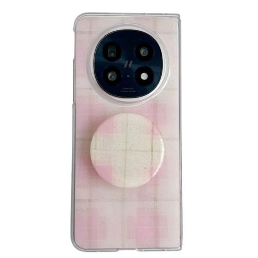 OPPO Find N5 Phone Case with Holder Glitter Dots Pattern (Pink) - 1