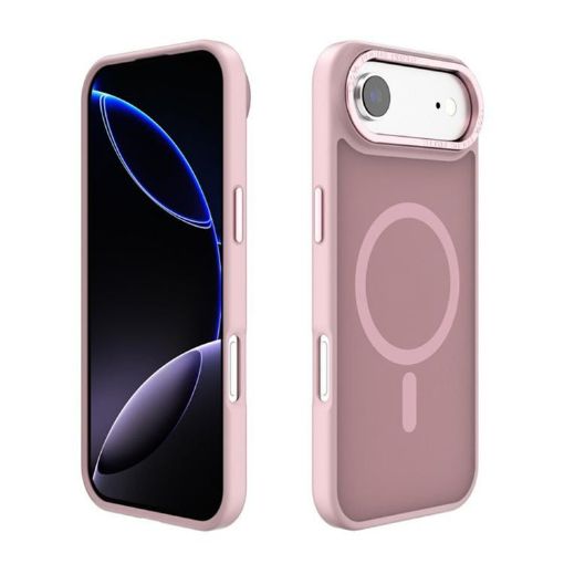 iPhone 17 Air MagSafe Frosted Pink Case with Metal Lens Frame - 1