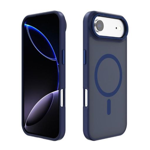 For iPhone 17 Air Kalebol Metal Lens MagSafe Case - Navy Blue - 1