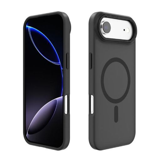 iPhone 17 Air Kalebol Lens Frame MagSafe Frosted Case (Black) - 1
