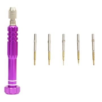 JF-6688 Purple 5-in-1 Metal Pen Style Screwdriver for Phone Repair - 1