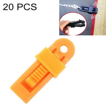 20 PCS Orange Tent Clips for Windproof Awnings & Rope Fixing - 1