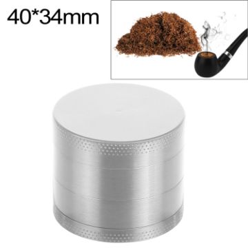Silver 40mm Zinc Alloy Herb Grinder - Mini 4-Layer Tobacco Crusher - 1