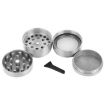 Silver 40mm Zinc Alloy Herb Grinder - Mini 4-Layer Tobacco Crusher - 5
