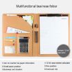 Red Leather Document Folder with A4 Notepad & Calculator - 5