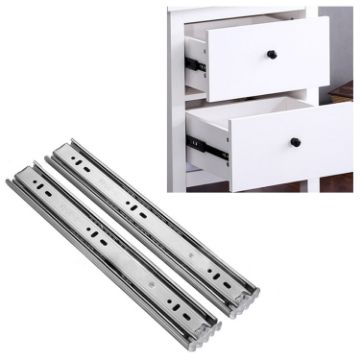 10" Mute Stainless Steel 3-Section Ball Sliding Drawer Rail 25cm - 1