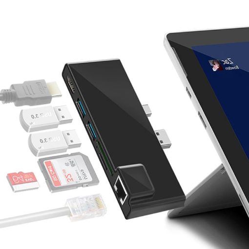ROCKETEK SK-S5HL RJ45 USB 3.0 HDMI SD/TF Card Reader HUB 4K Adapter - 1