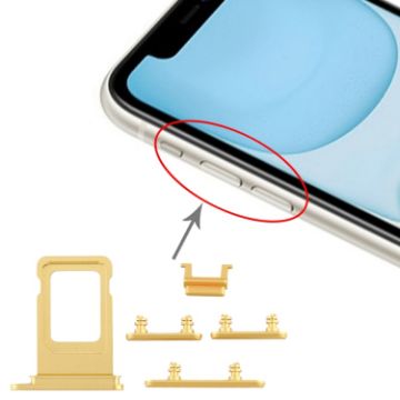 iPhone 11 Yellow SIM Card Tray & Side Key Kit - 1