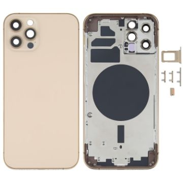 Gold Back Housing Cover with SIM Tray & Keys for iPhone 12 Pro - 1