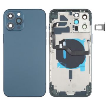 iPhone 12 Pro Max Blue Battery Back Cover with Components - 1