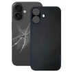 iPhone 16 Black Glass Back Cover with Large Camera Hole Replacement - 1