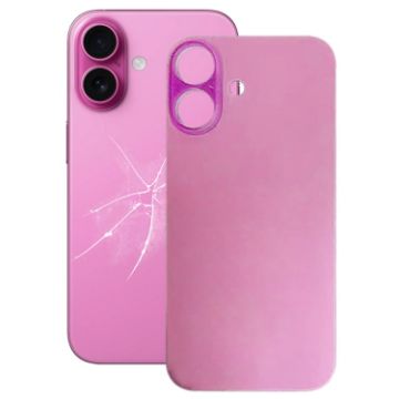 iPhone 16 Pink Glass Back Cover  Easy Replacement, Big Camera Hole - 1