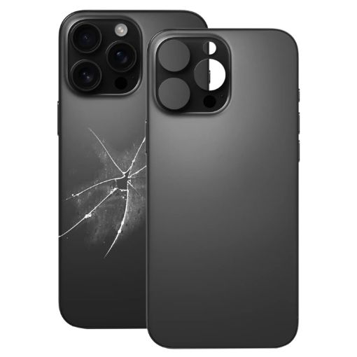 iPhone 16 Pro Black Back Cover with Camera Hole Replacement - 1