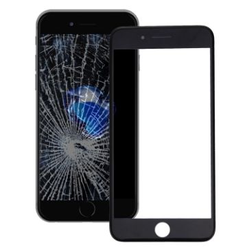 iPhone 7 Black Front Screen Glass & Frame (2 in 1 Original) - 1