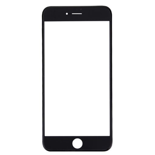 iPhone 7 Black Front Glass Lens & LCD Bezel Frame - 1