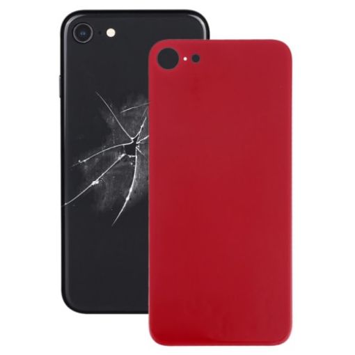 iPhone 8 Red Glass Back Cover with Big Camera Hole & Adhesive - 1