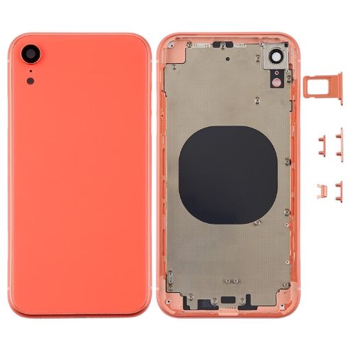 Coral Back Housing Cover with Camera Lens & SIM Tray for iPhone XR - 1
