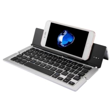 F18 Silver Ultra-slim Foldable Bluetooth Keyboard with Holder - 1
