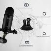 Logitech Blue Yeticaster USB Mic + Shockproof Mount & Bracket Set (Black) - 2