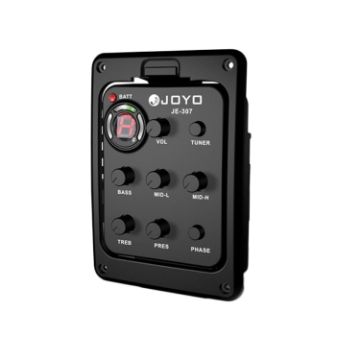 JOYO JE-307 Guitar Pickup 5-Band EQ Preamp with Tuner (Black) - 1